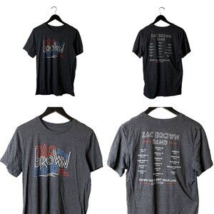 2019 Zac Brown Band T Shirt Adult Gray Large L Graphic Tee Cotton Short Sleeve